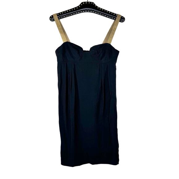 Twelfth Street by Cynthia Vincent Black Sleeveless Gold Strap Mini Dress 4 NWOT - Picture 1 of 9